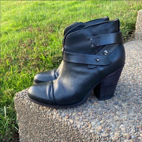Rag & Bone Harrow Booties Leather Ankle Strap - Picture 5 of 11